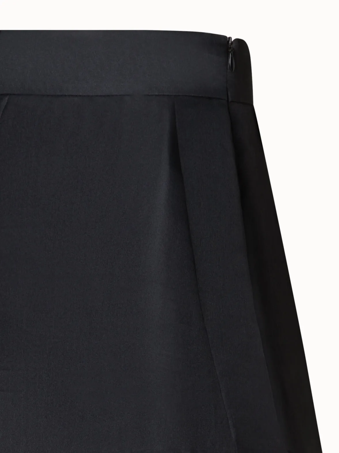 Silk Organza Asymmetrical Pleated Midi Skirt