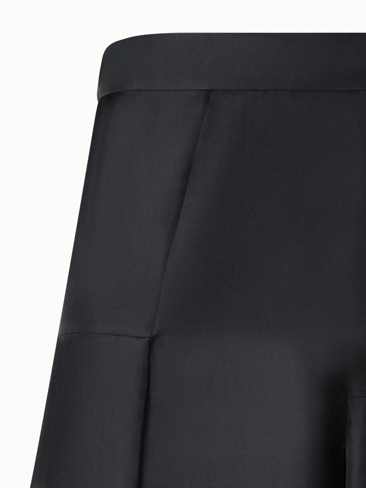 Silk Organza Asymmetrical Pleated Midi Skirt