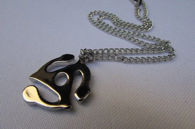 Silver Chain Necklace Tribal Pendant Style #3