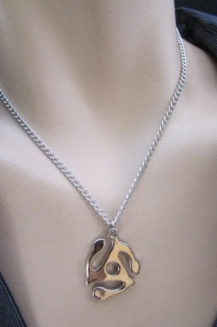 Silver Chain Necklace Tribal Pendant Style #3