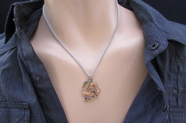 Silver Chain Necklace Tribal Pendant Style #3