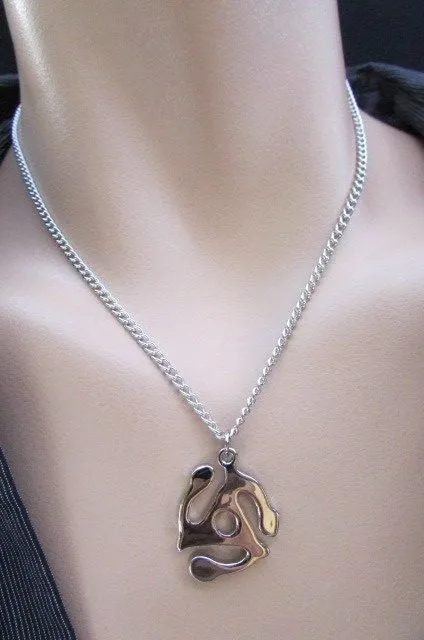 Silver Chain Necklace Tribal Pendant Style #3