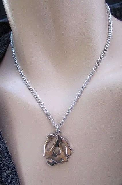 Silver Chain Necklace Tribal Pendant Style #3