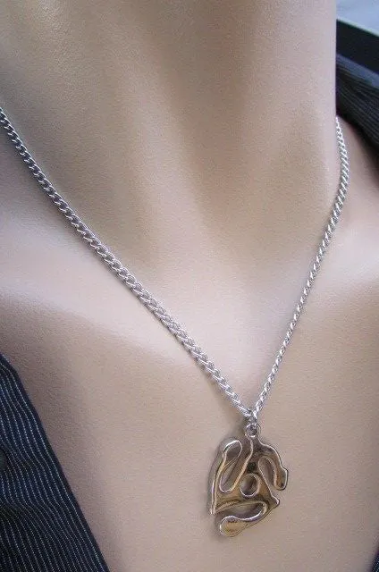 Silver Chain Necklace Tribal Pendant Style #3