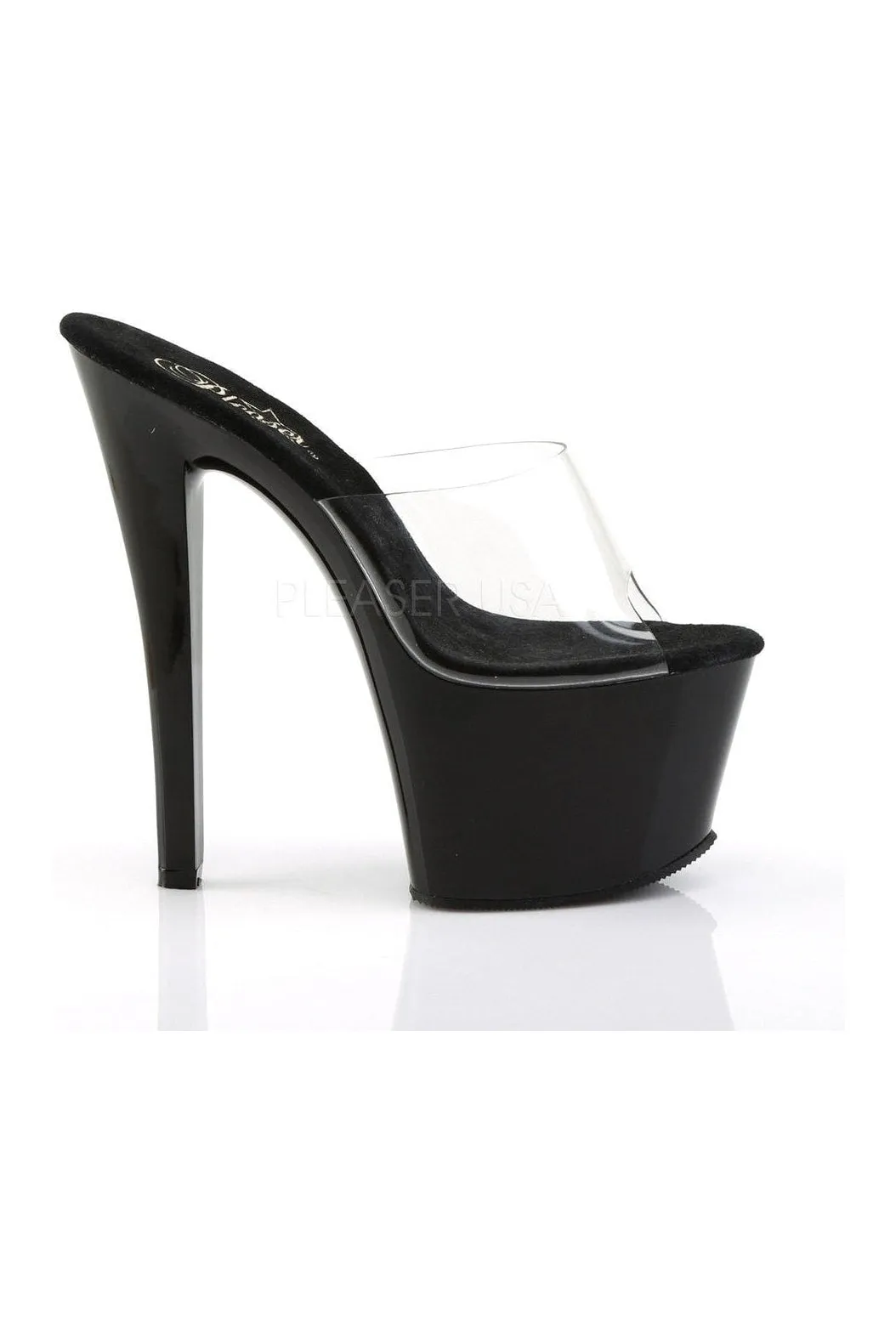 SKY-301 Platform Sandal  | Black Vinyl