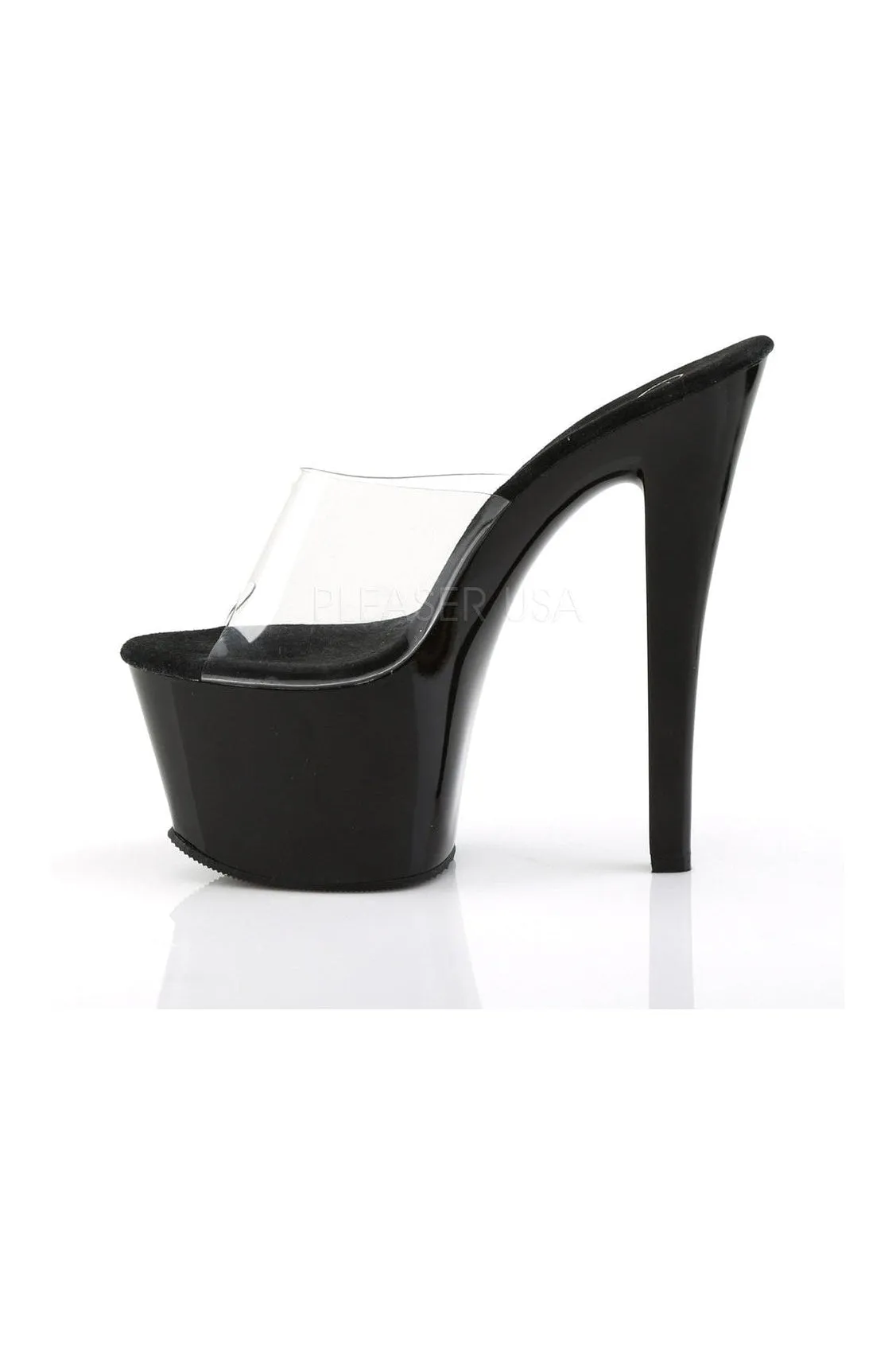 SKY-301 Platform Sandal  | Black Vinyl