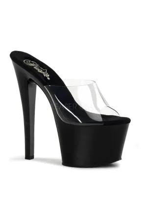 SKY-301 Platform Sandal  | Black Vinyl