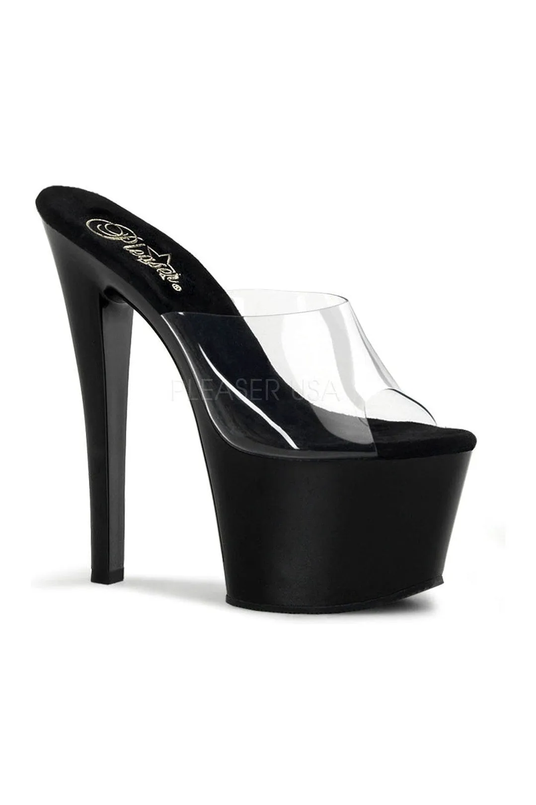 SKY-301 Platform Sandal  | Black Vinyl
