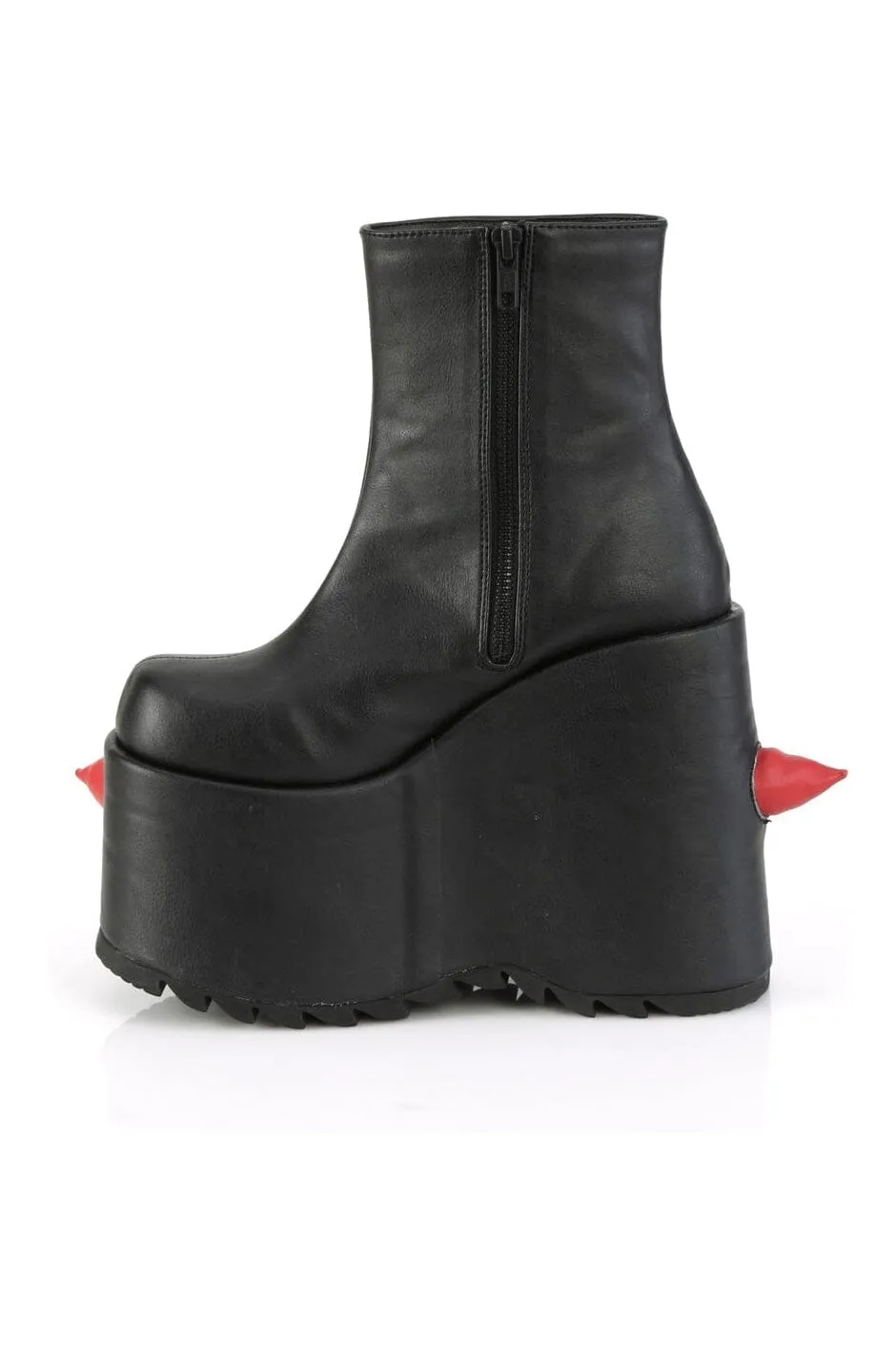 SLAY-77 Black Vegan Leather Ankle Boot