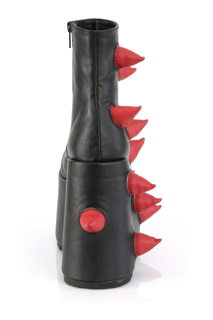 SLAY-77 Black Vegan Leather Ankle Boot
