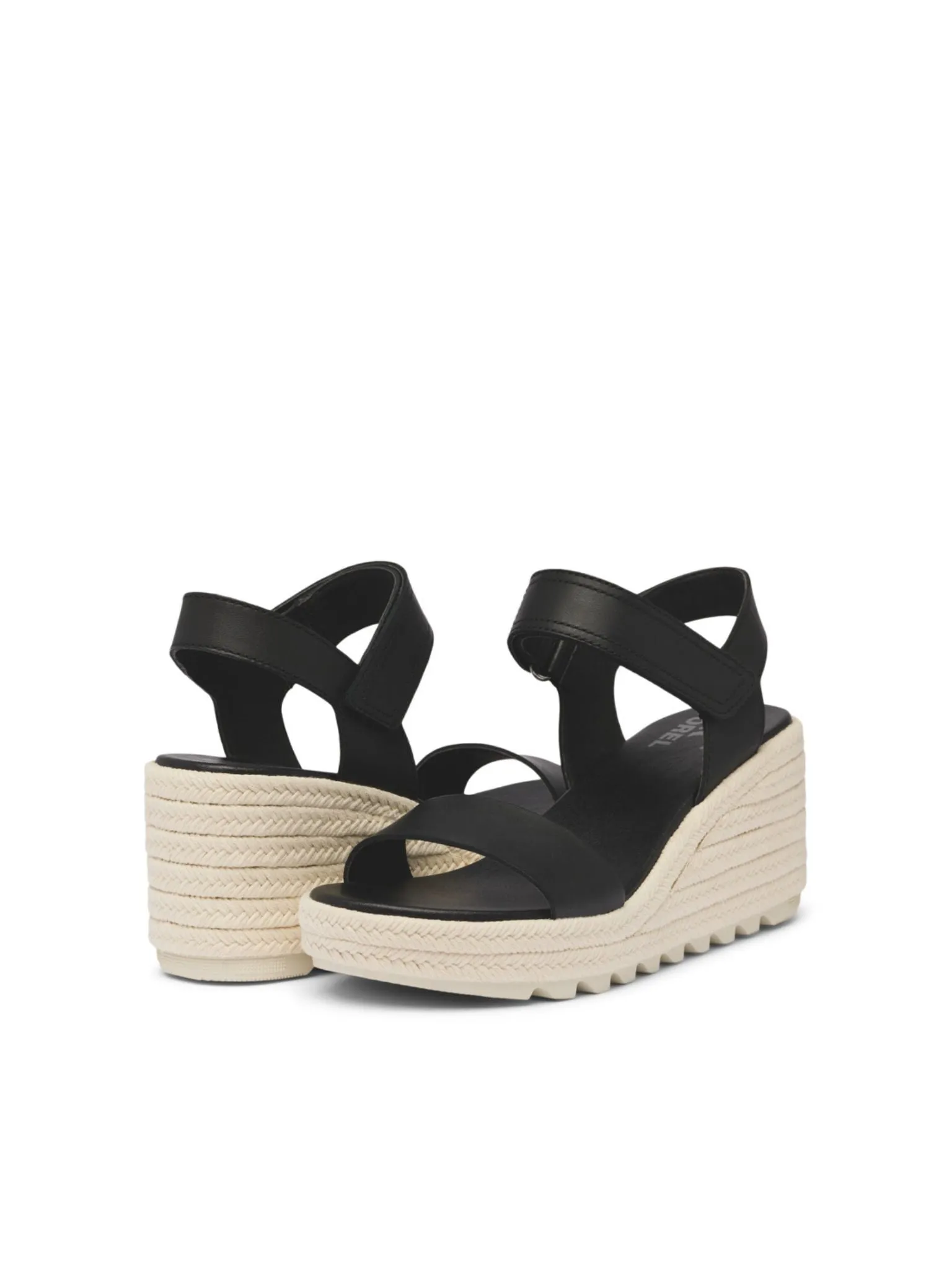 SOREL Cameron Wedge Sandal - Black/Chalk