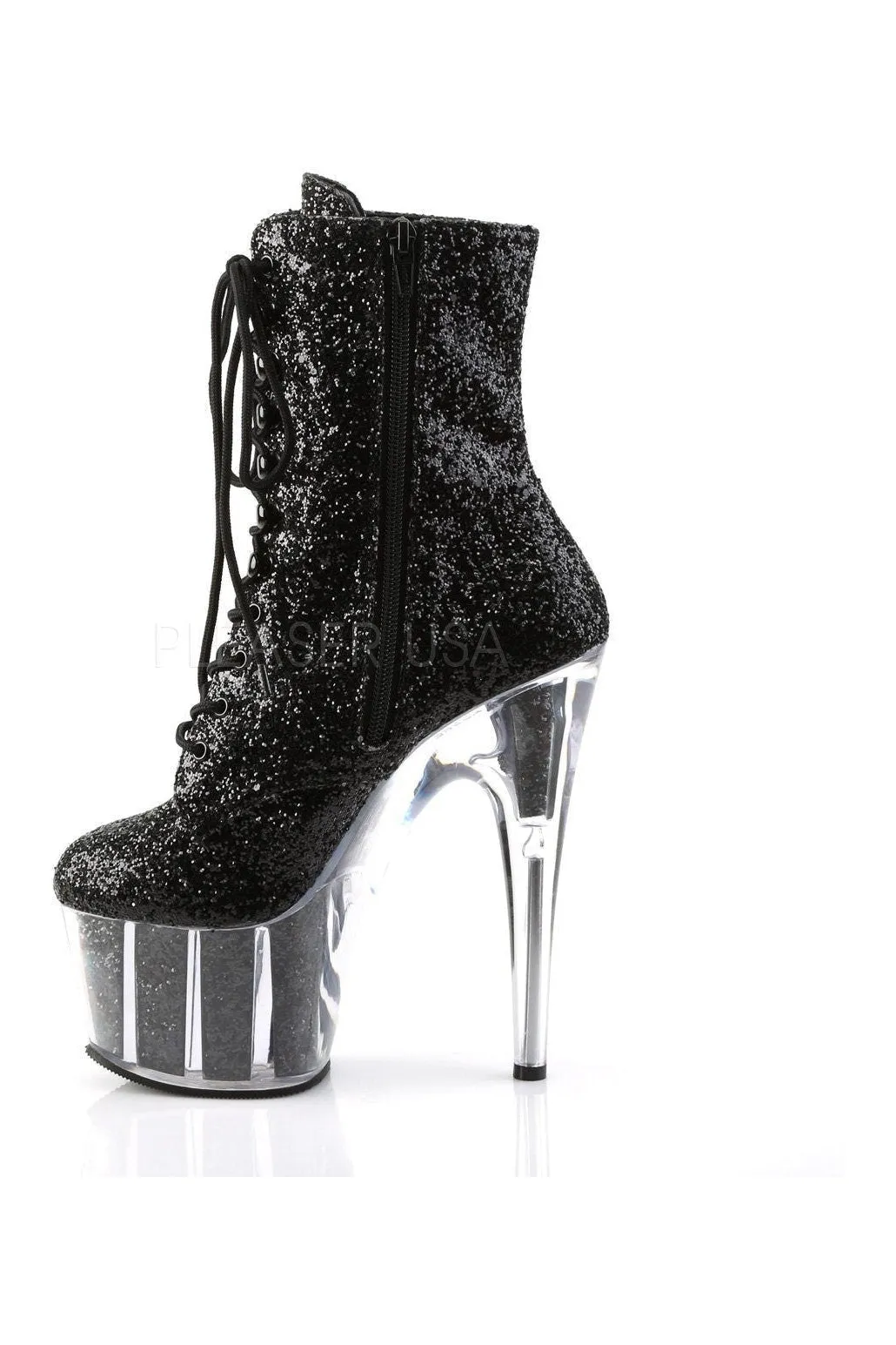 SS-ADORE-1020G Platform Boot  | Black Glitter
