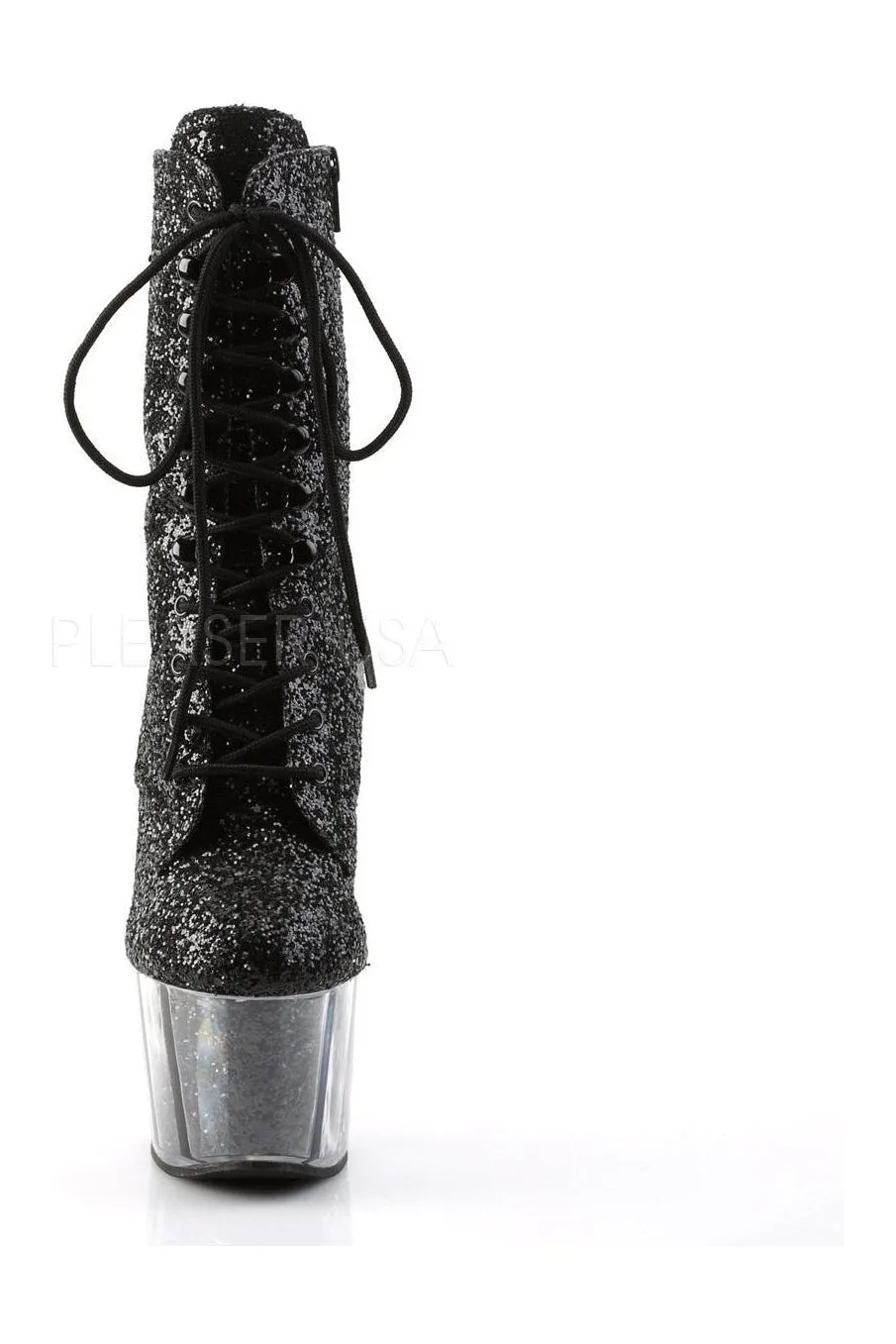 SS-ADORE-1020G Platform Boot  | Black Glitter