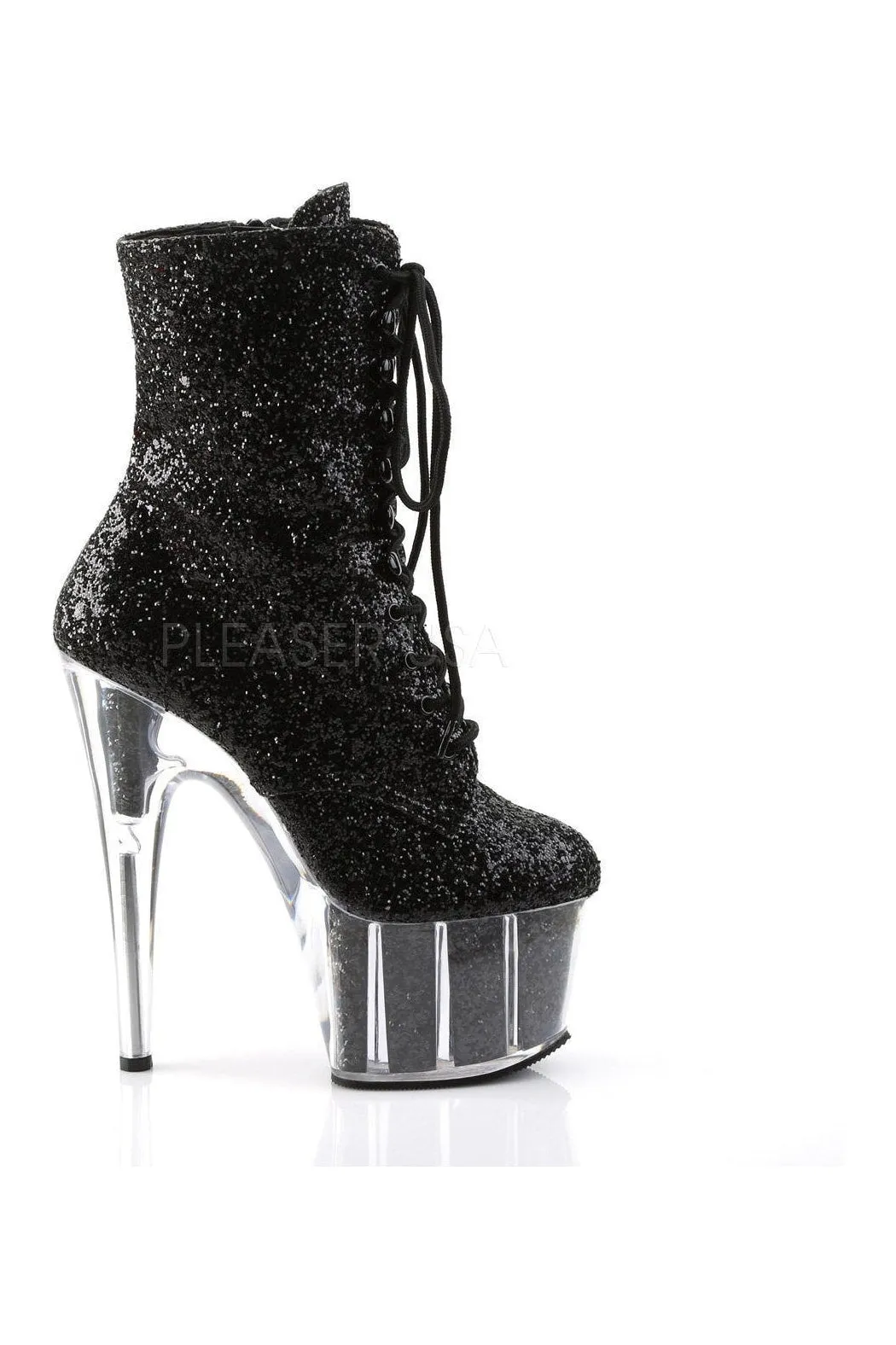 SS-ADORE-1020G Platform Boot  | Black Glitter