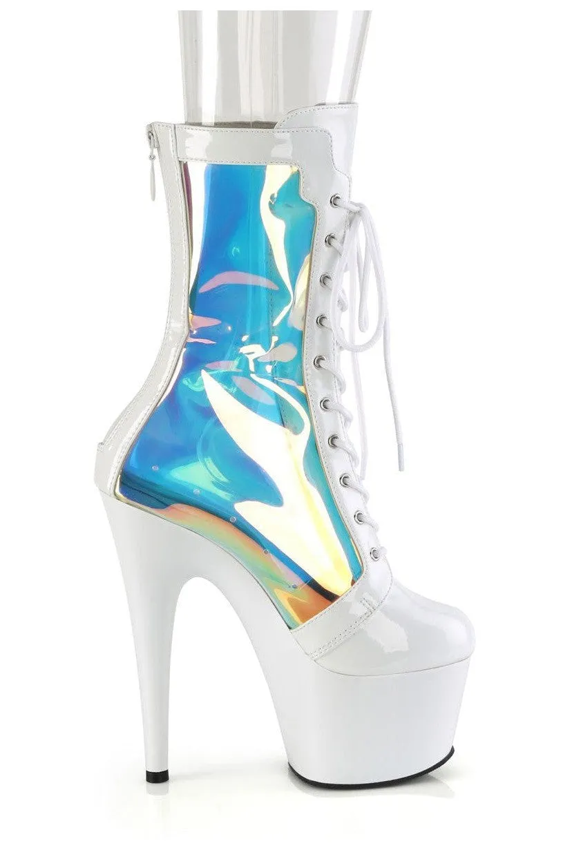 SS-ADORE-1047 White Patent Ankle Boot