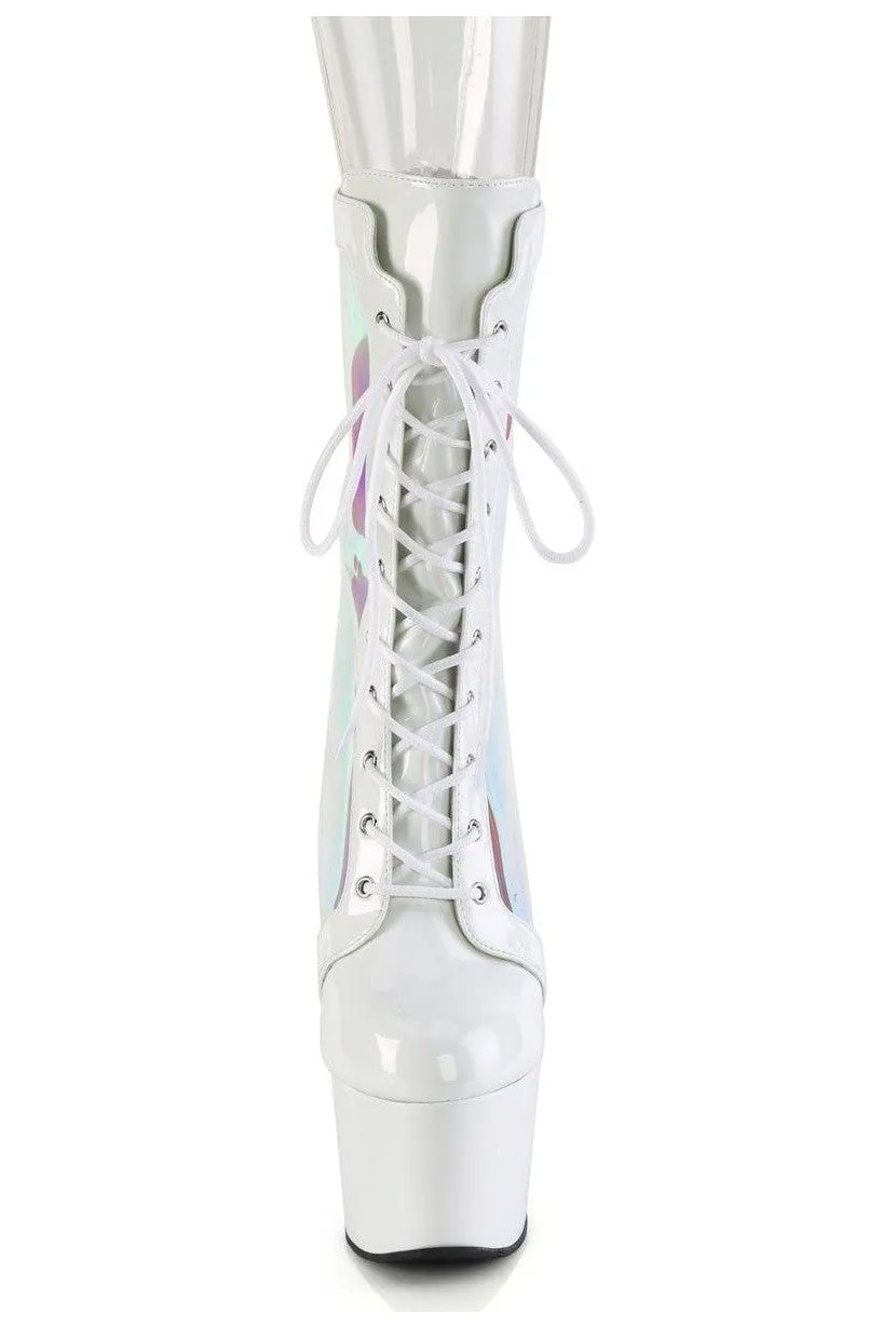 SS-ADORE-1047 White Patent Ankle Boot