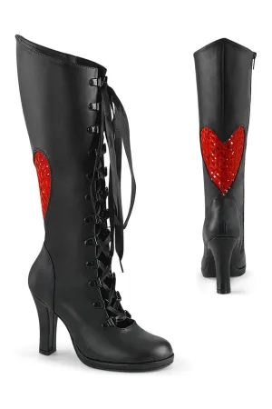 SS-GLAM-243 Black Vegan Leather Knee Boot