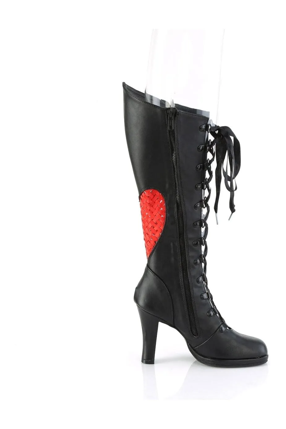 SS-GLAM-243 Black Vegan Leather Knee Boot