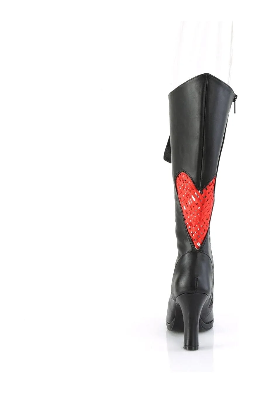 SS-GLAM-243 Black Vegan Leather Knee Boot