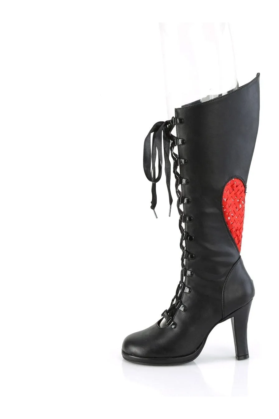 SS-GLAM-243 Black Vegan Leather Knee Boot