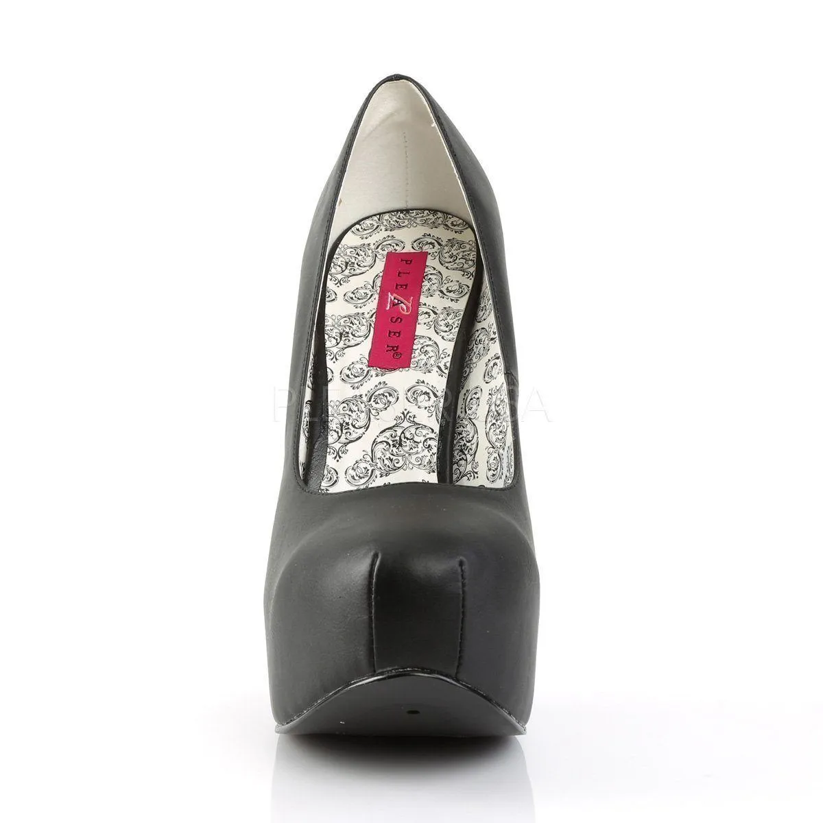 SS-TEEZE-06W Pump  | Black Faux Leather