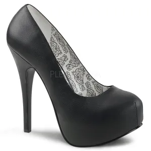 SS-TEEZE-06W Pump  | Black Faux Leather