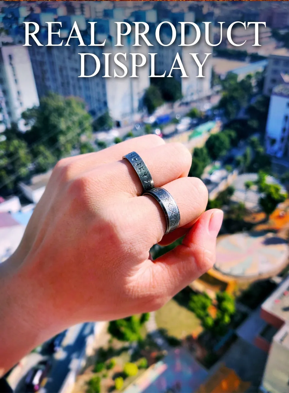 Stainless steel LORD OF KRATOS Rune Fashion Style Ring