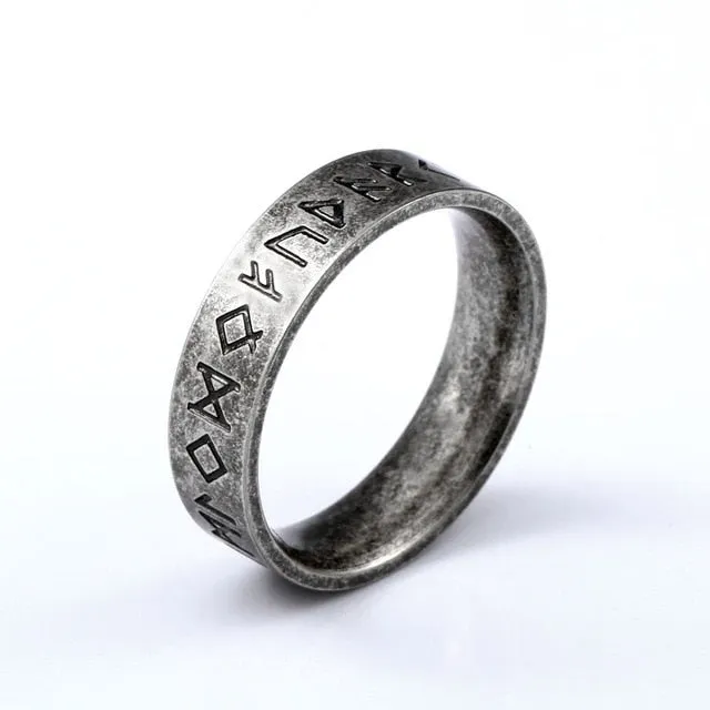 Stainless steel LORD OF KRATOS Rune Fashion Style Ring