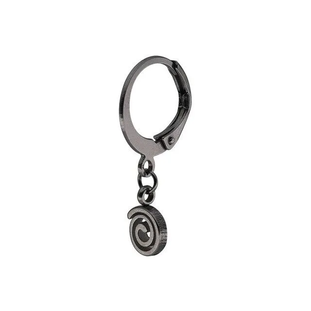 Stainless Steel Swirl Ring Pendant Earrings