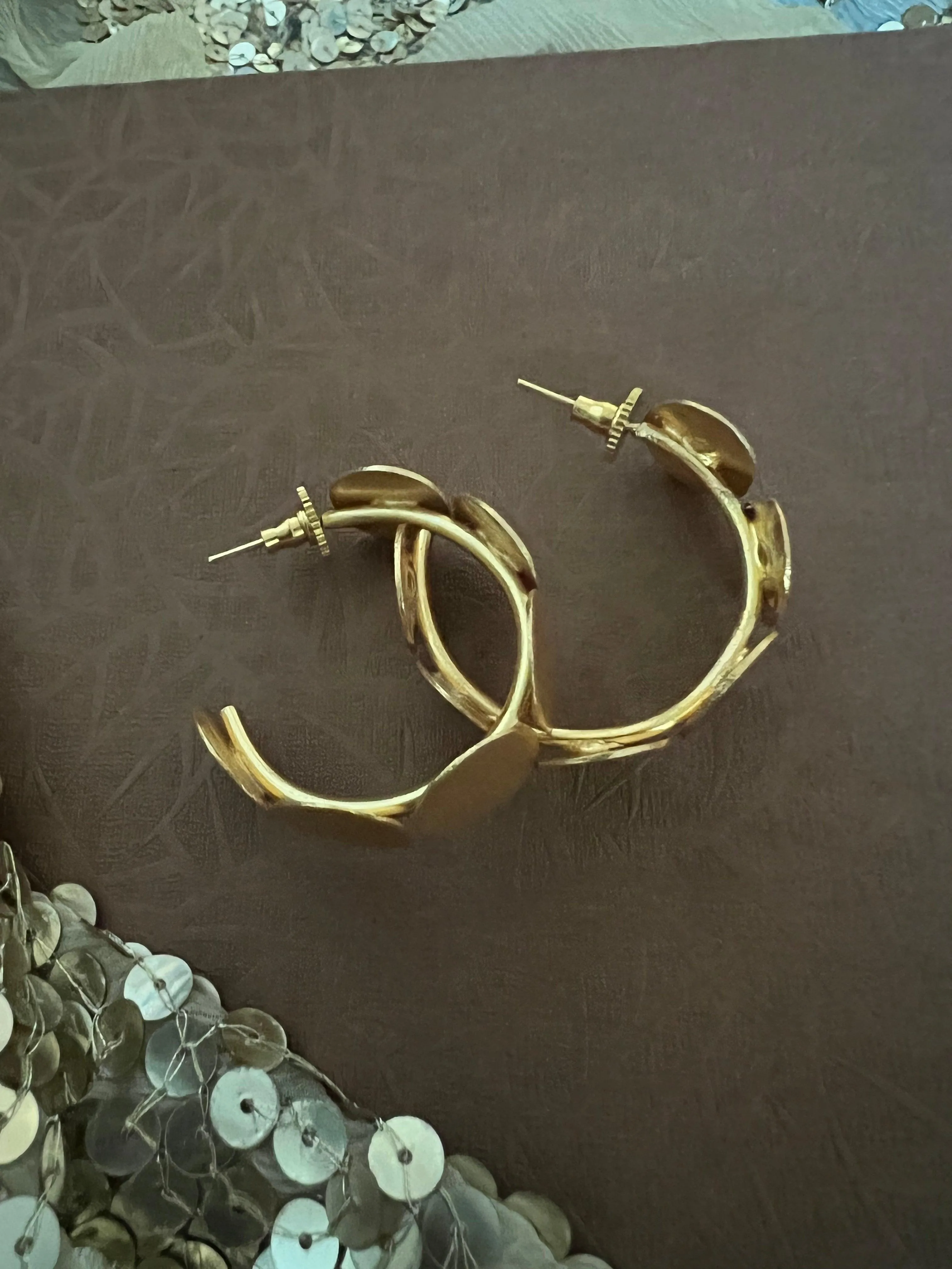 Statement Gold Tone Hoop Studs