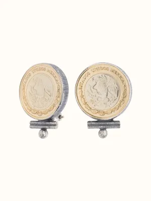 Sterling Silver Mexican Coin Earrings