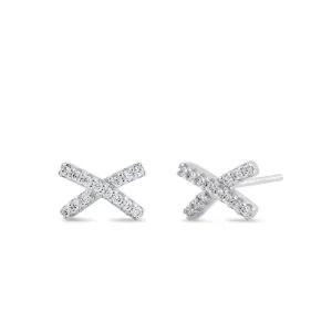 Sterling Silver Trendy X Earrings