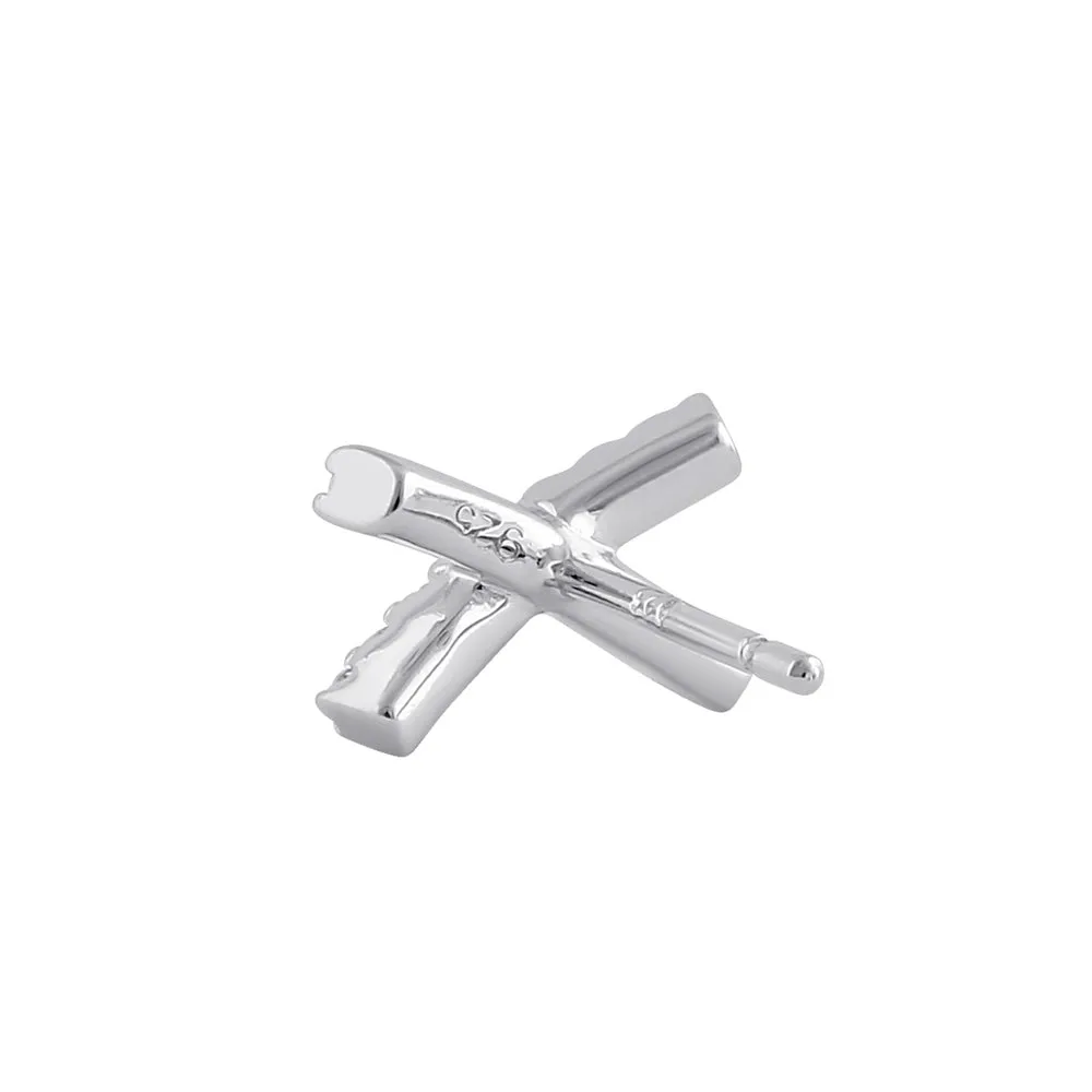 Sterling Silver Trendy X Earrings