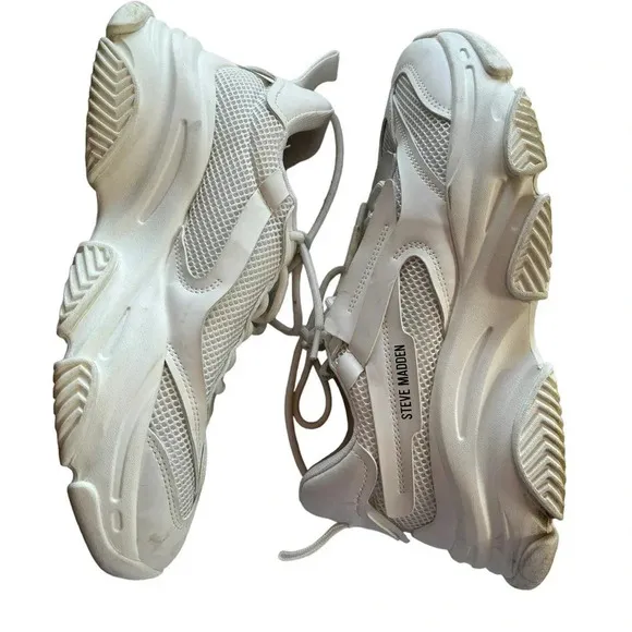 Steve Madden Platform Possession Sneaker Cream White Size 10