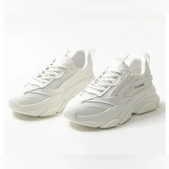 Steve Madden Platform Possession Sneaker Cream White Size 10