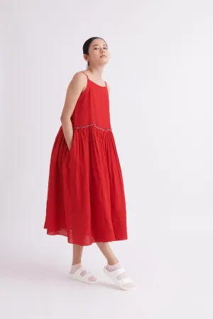 summer dress linen red-SS2025-17-fashion edit-the plavate
