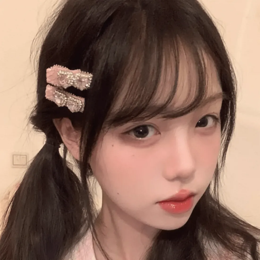 Sweet Crystal Inlaid Enamel Star Heart Bowknot Hair Clips Set