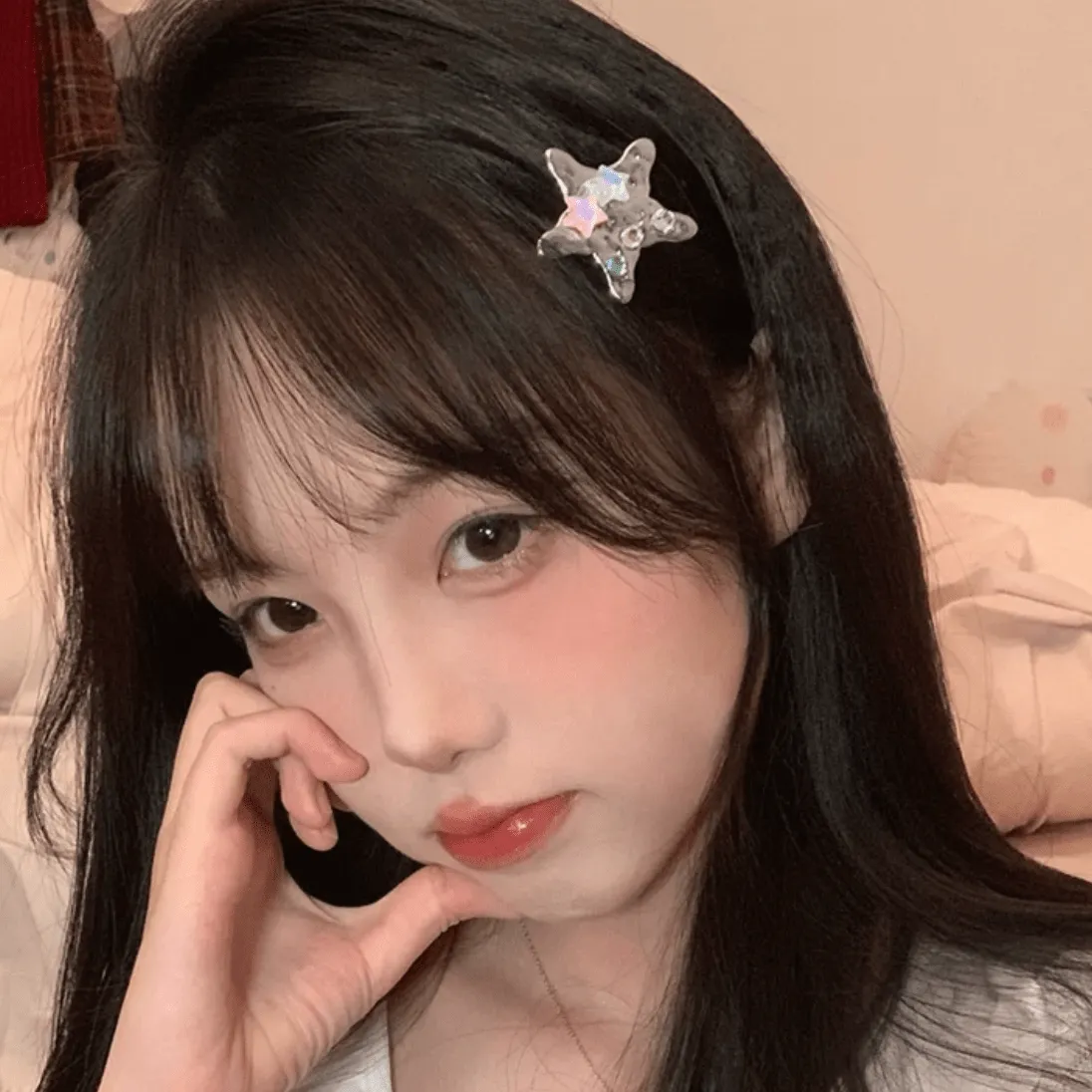Sweet Crystal Inlaid Enamel Star Heart Bowknot Hair Clips Set