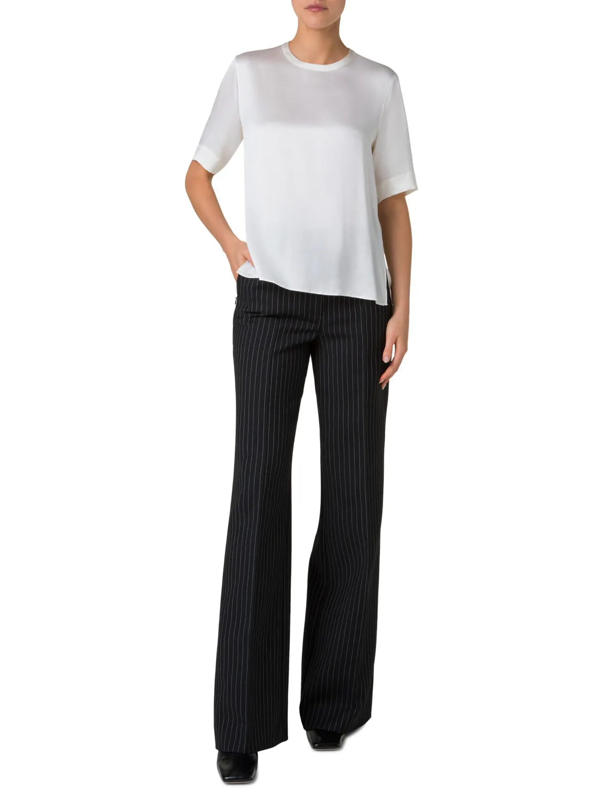T-Shirt Blouse in Silk Satin