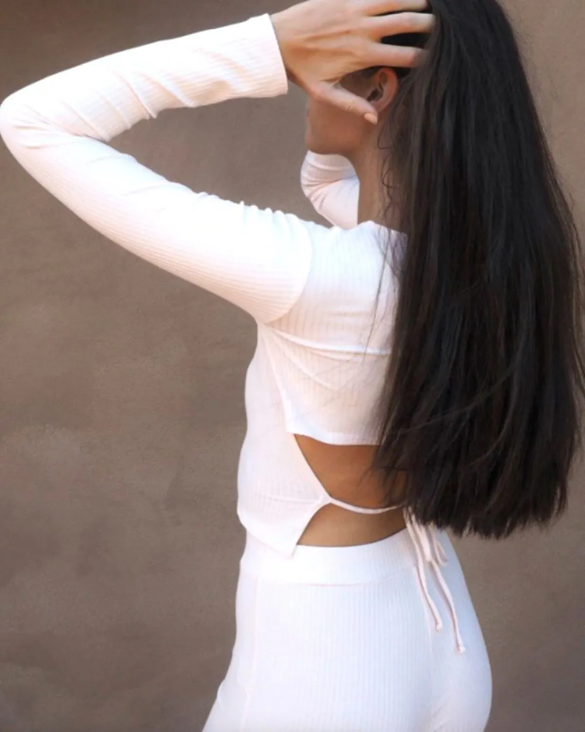 The Luna Open Back Ribbed Lounge Top