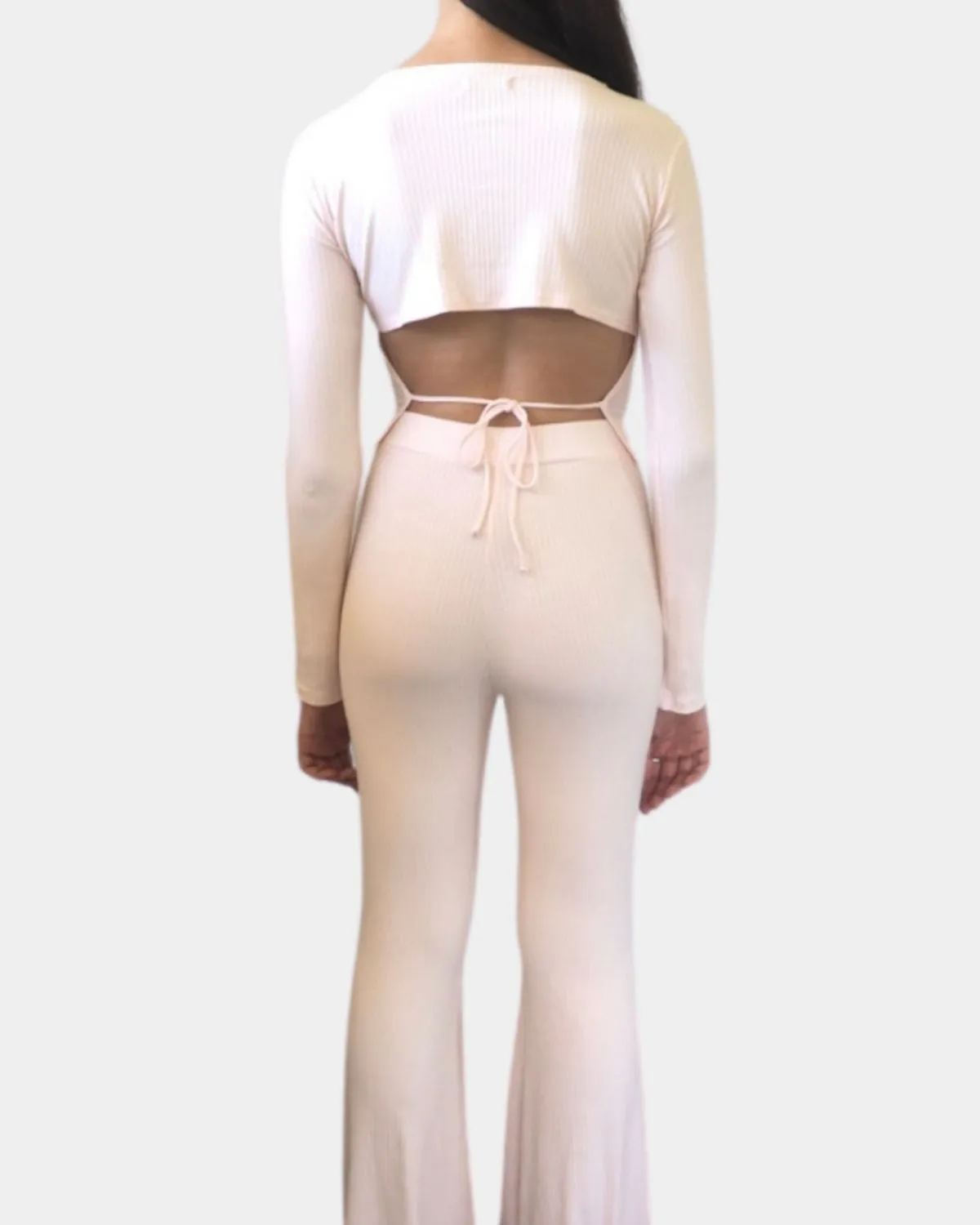 The Luna Open Back Ribbed Lounge Top