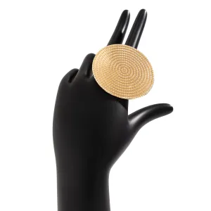 Trendy Gold Silver Plated Large Round Ring