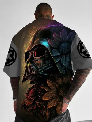 Trendy Samurai Print Short Sleeve Shirt