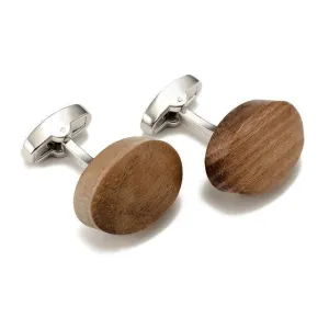 Trendy Walnut Wood Square Cuff-links