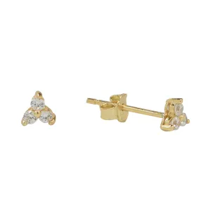 Tri-CZ Prong Studs
