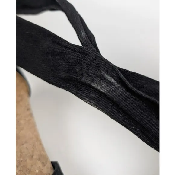 Ugg Australia Traci Espadrille Ankle Bow Wedge Shoes Black Size 9 Resort Beach