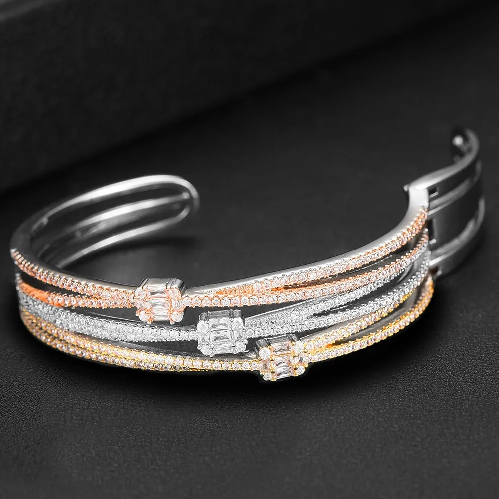 Unibiq Luxury  Bangle Cuff Bracelet with Stunning Crystal Stones