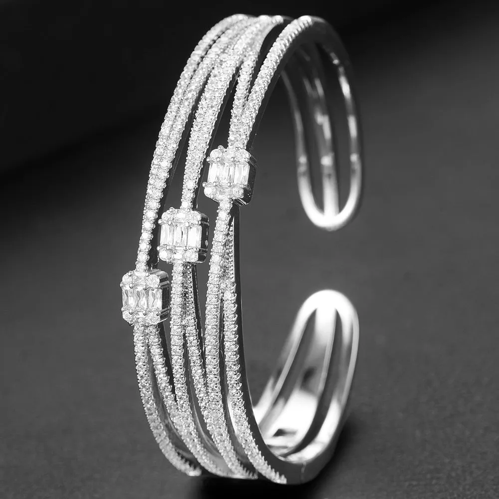 Unibiq Luxury  Bangle Cuff Bracelet with Stunning Crystal Stones