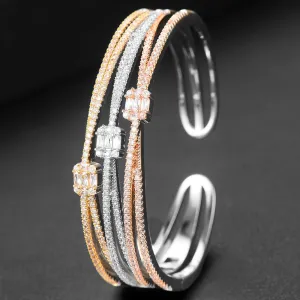 Unibiq Luxury  Bangle Cuff Bracelet with Stunning Crystal Stones