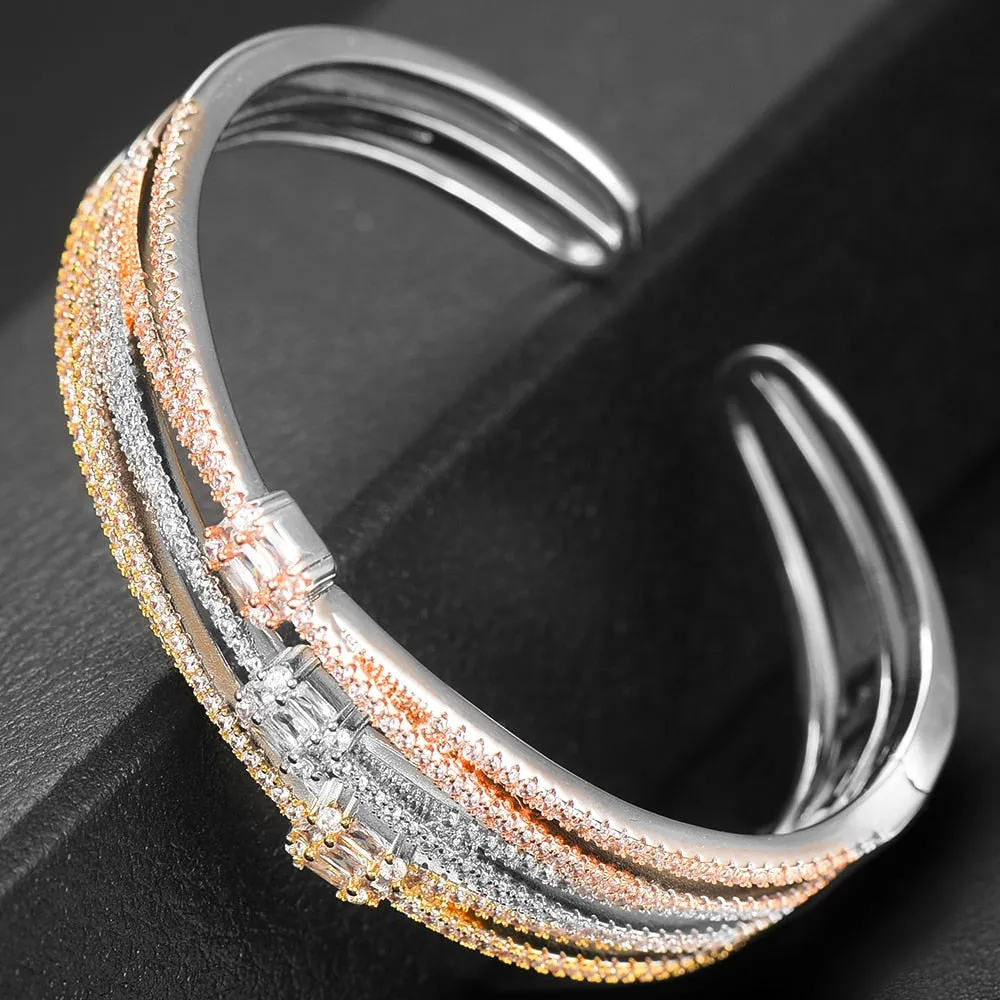 Unibiq Luxury  Bangle Cuff Bracelet with Stunning Crystal Stones